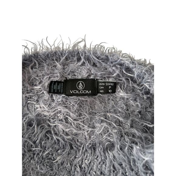 Volcom Women’s 90s Style Fuzzy Cropped Sweater Gray-Blue Size Small - Picture 5 of 5
